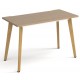 Giza Straight Desk with Wooden Legs